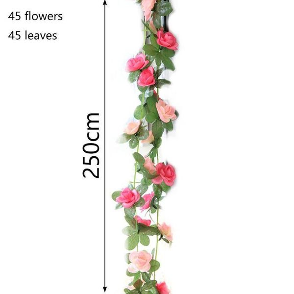 

decorative flowers & wreaths 1 pcs fake rose vine plants artificial flower wedding hanging office home ivy el decor garden party p1o8