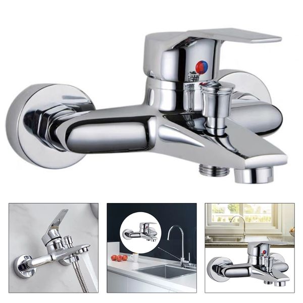 

triple bathtub and cold mixing water faucet sink spray shower head deck taps