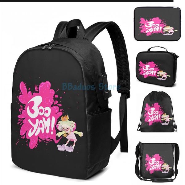 

funny graphic print booyah - 2 (pearl) usb charge backpack men school bags women bag travel laptop