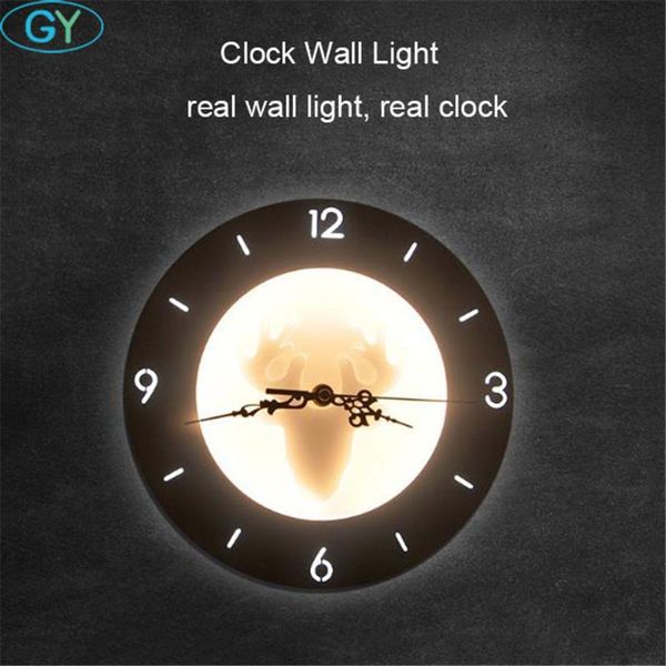 

wall lamps 18w led clock lamp nordic living room bedroom kitchen creative lights metal+pmma white lighting for home