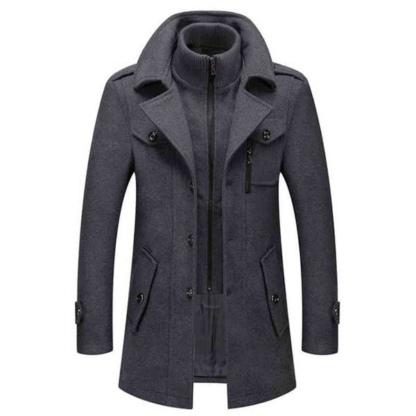 

men's winter autumn mens long windproof wool coat casual thick slim fit et male overcoat, Black;brown