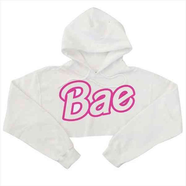 

bae letter print women hoodie long sleeve crop cropped casual sweats jumpe outfits, Black