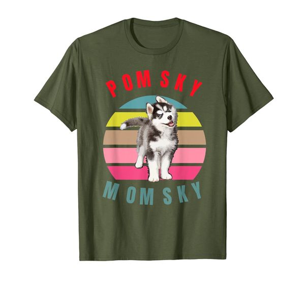

vintage trendy pomsky momsky sunset shirt eighties style, White;black