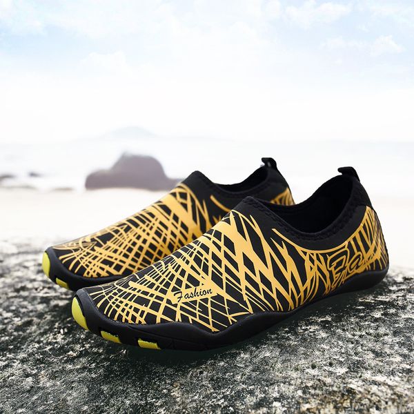 

70% off factory online gym running outdoor hiking shoes printed parent-child seaside wave treading general swimming beach, Black
