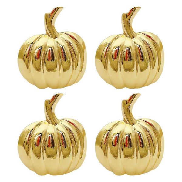 

napkin rings 4pcs pumpkin modeling holder buckle for home golden