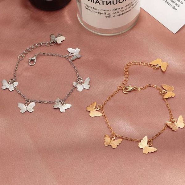

hand catenary jewelry fashion single layer butterfly pendant bracelet personalized butterfly straight hand jewelry, Black