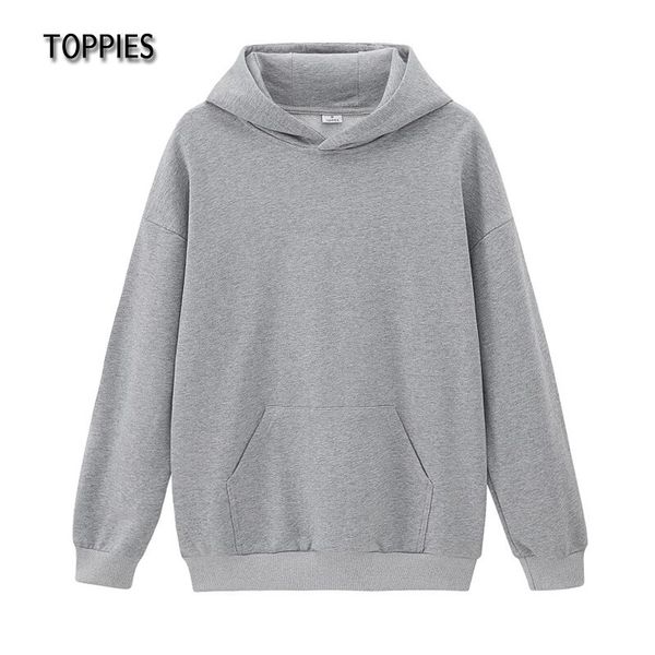 

ies woman hoodies solid color pullovers female jumpers white sweatshirts oversized streetwear 210412, Black