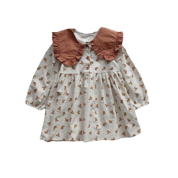 

girl's dresses 2021 autumn casual solid girls dress cartoon kids for fashion girl clothes, Red;yellow