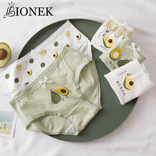 

women's panties bionek avocado cotton green series women underpants solid girl briefs cute bow female lingerie comfort underwear, Black;white