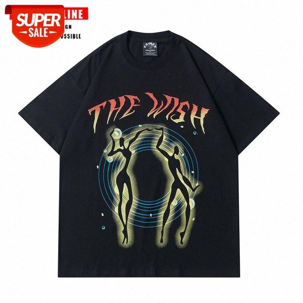 

streetwear men tide brand letters europe and america retro printing short-sleeved t-shirt women high street couple loose oversize comp #dn2o, White;black