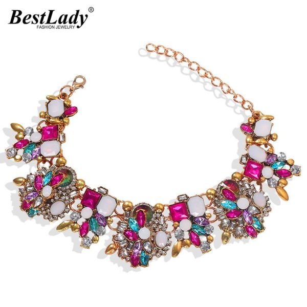 

charm bracelets lady fashion multicolored crystal for women boho gorgeous shiny wedding jewelry gifts wholesale, Golden;silver