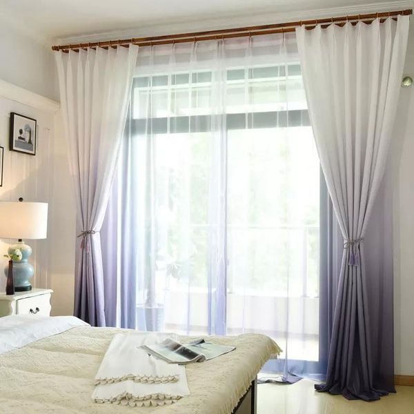 

gradient curtains for girl living room bedroom tulle sheer blackout decorative panel fabric drapes cortina curtain &