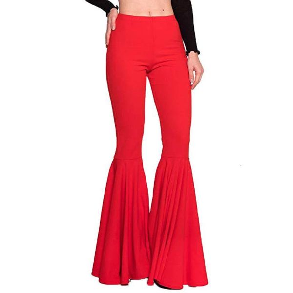 

women's pants & capris stretchy bell bottom elegant wide leg autumn fashion polyester high waist solid casual women trousers long 4u9q, Black;white