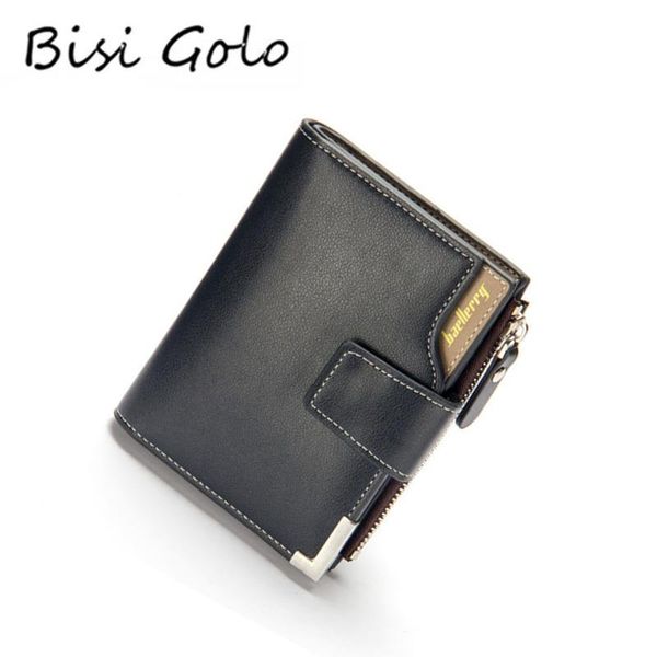 

wallets bisi goro 2021 short wallet for men pu leather card holder male purse casual slim business zipper hasp money bag, Red;black