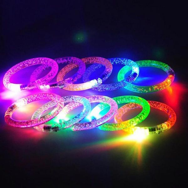 

acrylic light bracelet 1pc flash bracelet led light emitting electronic party childrens toys colorful luminous glowing bracelet high quality