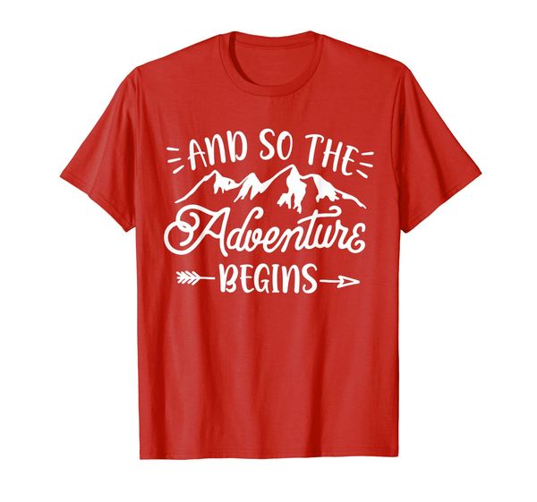 

and so the adventure begins t shirt camping hiking hunting, White;black