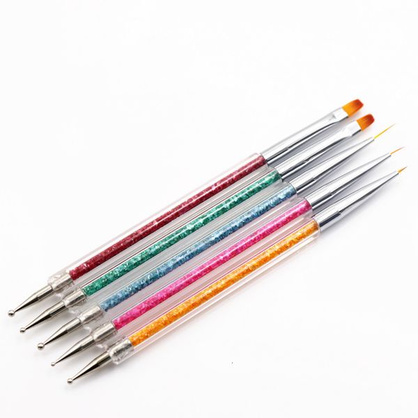 

potherapy tool set double manicure point drill draw line paint pen 5 opp bag brushes