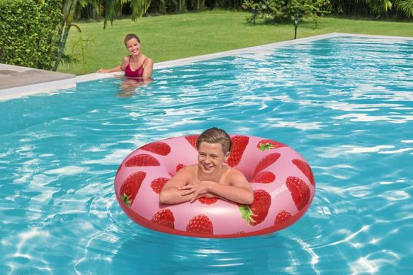 

swimming ring thickened net red inflatable lifebuoy baby born family children 1 year old 3 adults swimming circle