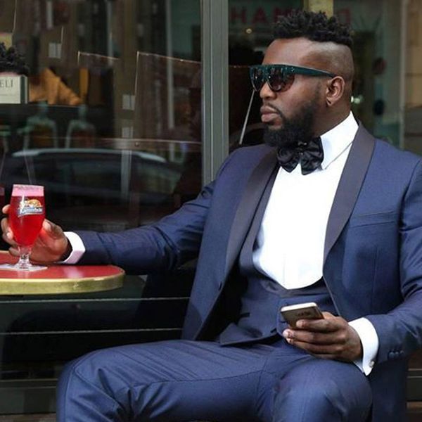 

men's suits & blazers navy blue men for wedding shawl lapel custom made groom tuxedo latest coat pants designs 3 pieces man blazer, White;black