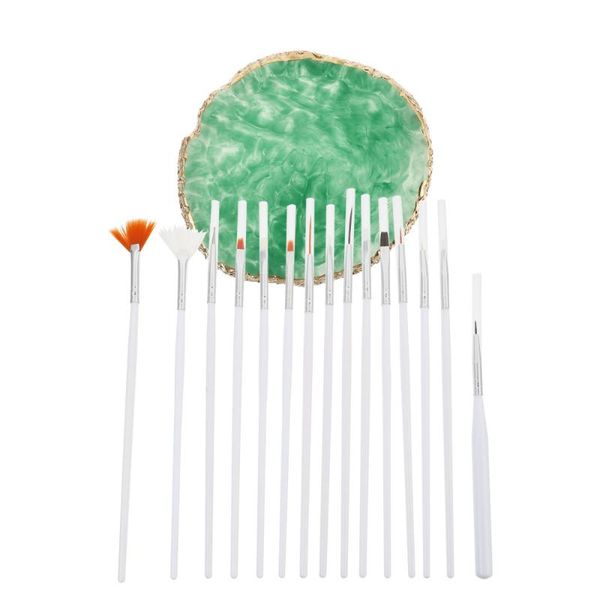 

16pcs nail art tools kits diy manicure color mixing board and brushes, Yellow
