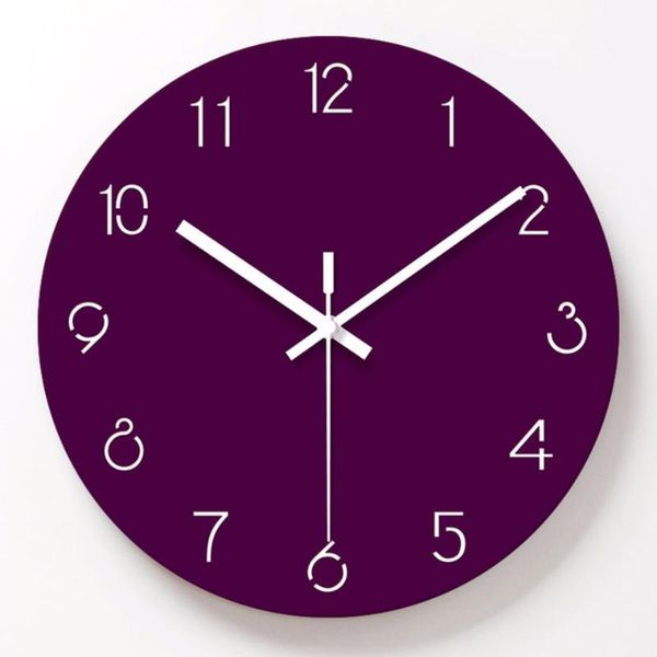 

wall clocks 30cm becoration salon clock simple solid color horloge murale acrylic silent second sweeping decorative decoration