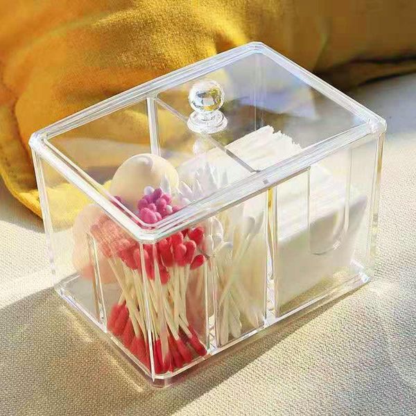 

storage boxes & bins cotton swab box with lid dustproof bathroom bedroom desktransparent multi-functional cosmetic