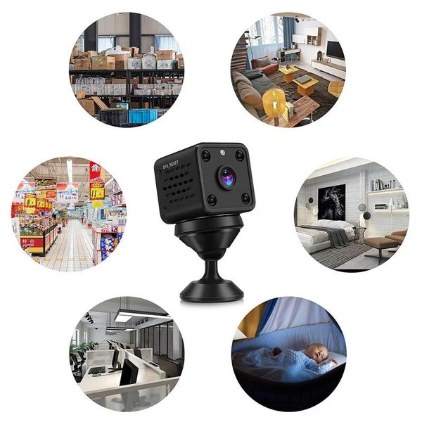 

mini cameras camera 720p wireless wifi nanny cam with audio live feed night vision and motion detection portable
