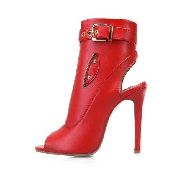 

sandals fanyuan summer boots women zipper ankle for high heels shoes, Black