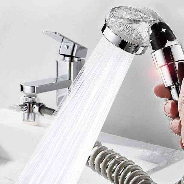 Prolunga per rubinetto del bagno Soffione doccia esterno Rubinetto per lavabo Divisore per acqua Bidet Spruzzatore per lavaggio dei capelli Pulizia della toilette H1209