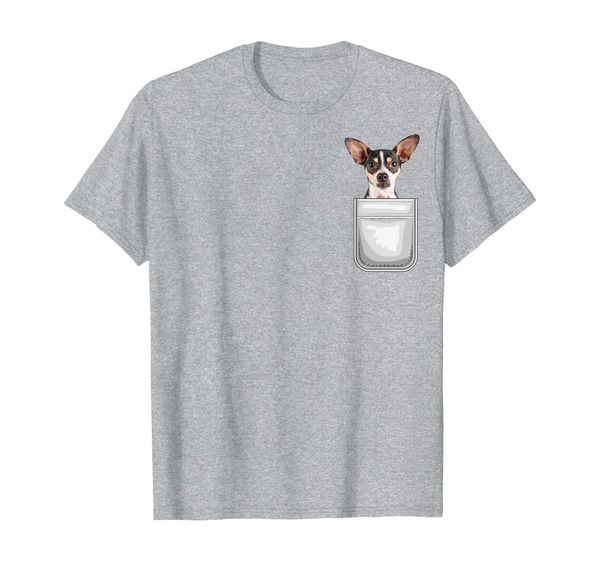 

rat terrier puppy dog in your pocket t-shirt, White;black