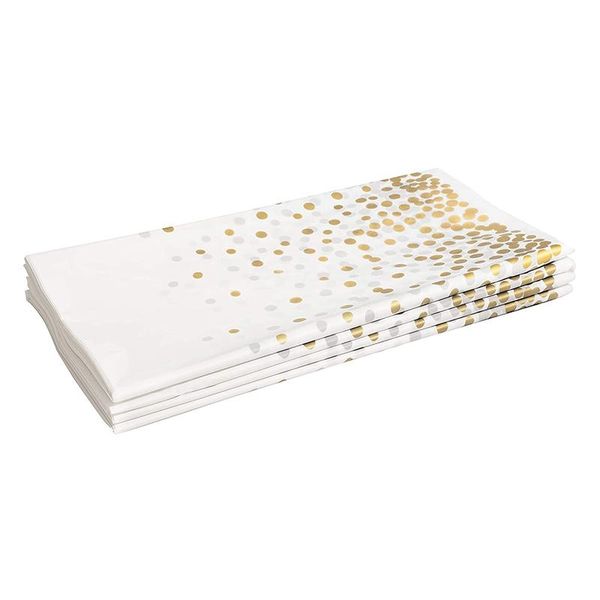 

table cloth pack gold dot disposable tablecloths plastic tablecloth paper for bbq, party, fine dining, wedding