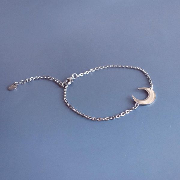 

charm bracelets simple moon bracelet charming women's wedding silver color stainless steel fashion girl party jewelry gift, Golden;silver