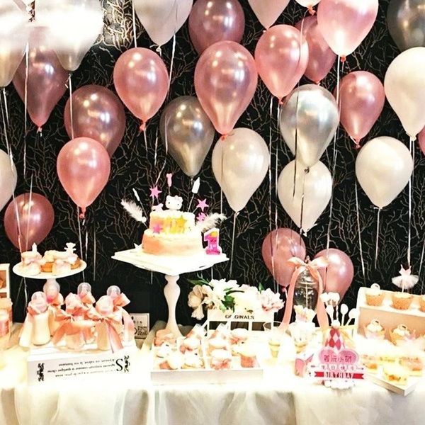

party decoration 100 10 inch pearlescent balloons for decoration, birthday, wedding, party, room arch thick and beautiful