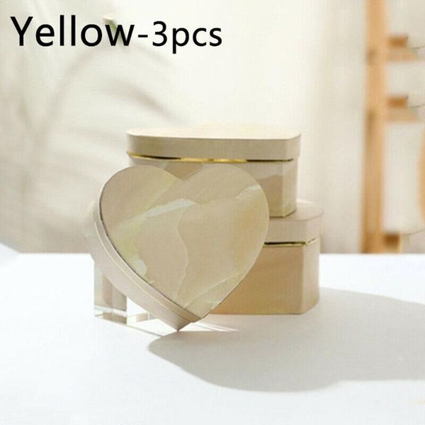 

3pcs peach heart box marble gift heart-shaped rigid magnetic boite cadeaux wrap