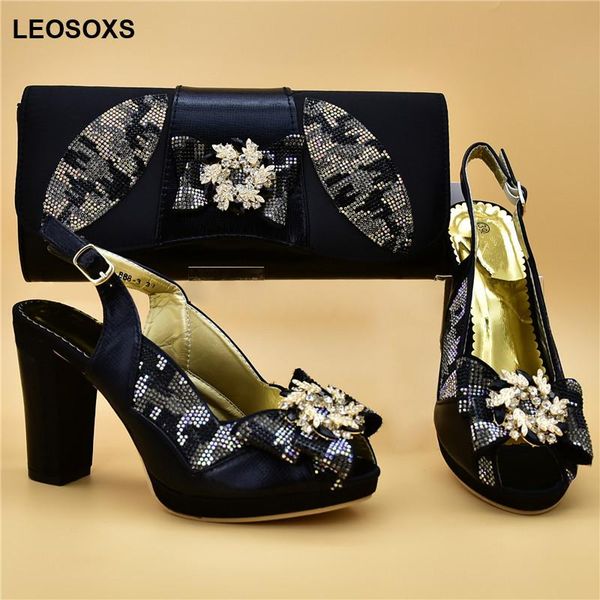 

dress shoes latest african wedding decorated with appliques designer women luxury 2021 and bags to match bag, Black