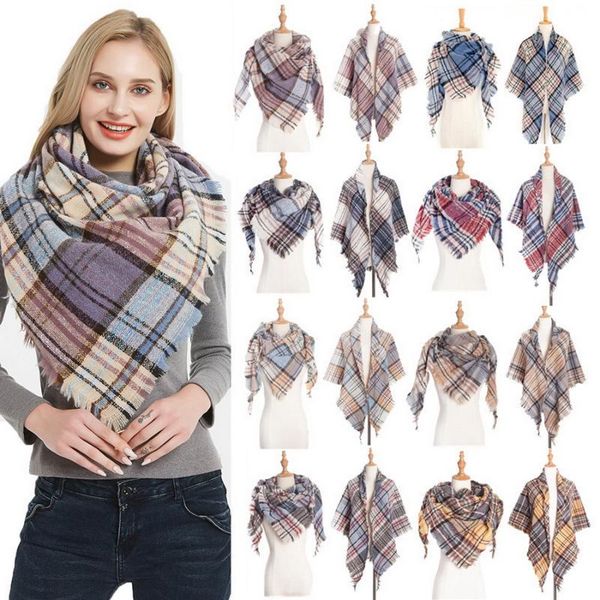

scarves dhl or fedex 10pcs/lot women scarf fashion plaid winter cashmere lady warm neck, Blue;gray