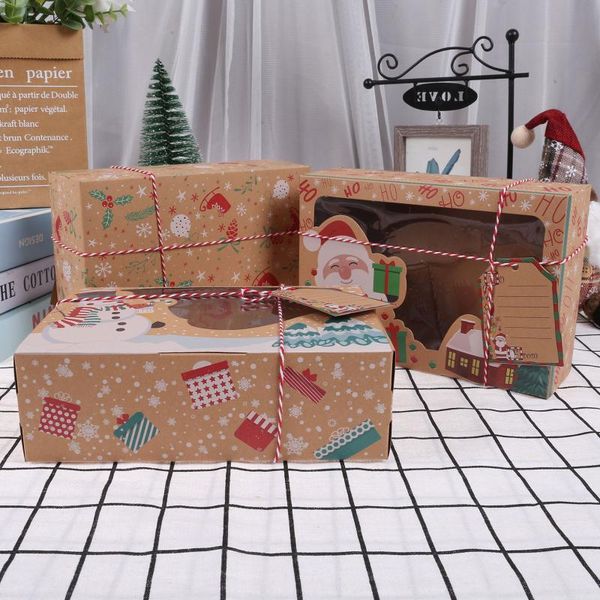 

gift wrap christmas candy box kraft paper large pvc window transparent holiday decoration