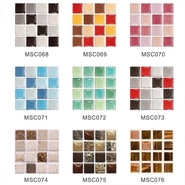 

wall stickers 10pcs pvc 3d mosaic print tile diy waterproof self-adhesive home decoration