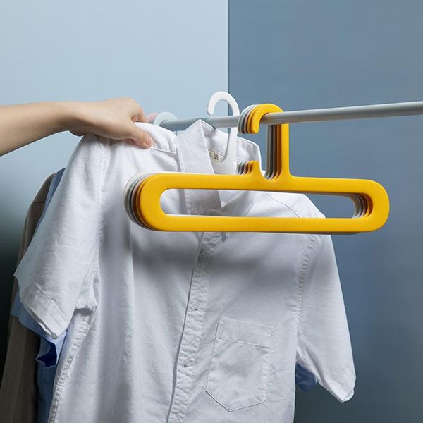 

4/5pcs clothes anti-slip non-marking plastic drying hanger pants storage organization hanging rack wardrobe cupboard organize hangers & rack