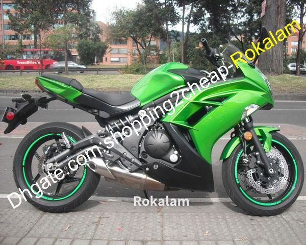 Per Kawasaki Shell Ninja 650R ER6F ER 6F ER-6F 650 R Kit carenatura carrozzeria verde nero moto 2012 ~ 2016 (stampaggio ad iniezione)