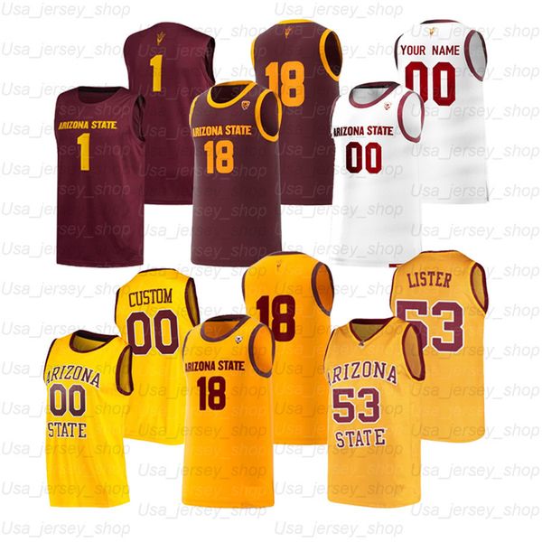 

custom arizona state sun devils college basketball jerseys 11 alonzo verge jr. 2 rob edwards 1 remy martin 51 pavlo dziuba 10 jaelen house, Black;red
