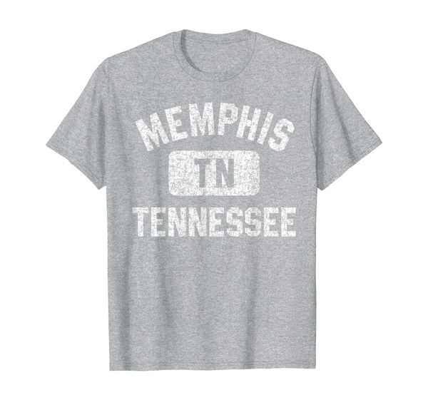 

memphis tn gym style distressed white print t-shirt, White;black
