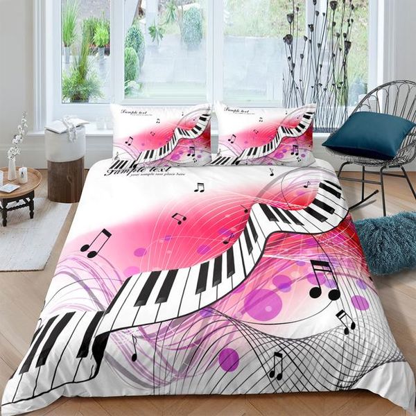 

bedding sets summer spring duvet cover luxury kids girl bed 3d printed music notes set  king twin size custom quilt