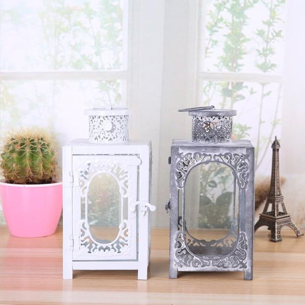 

candle holders hollow light wrought iron windproof candlestick lamp romantic lantern atmosphere decoration tea holder