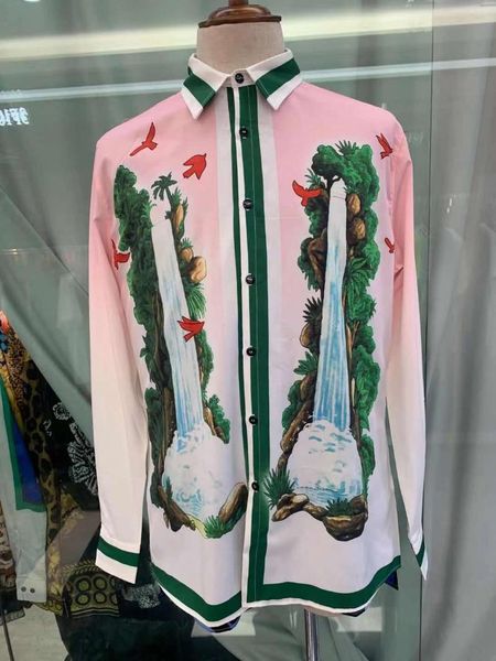 

men's casual shirts w1533 fashion 2021 runway luxury european design party style clothing, White;black