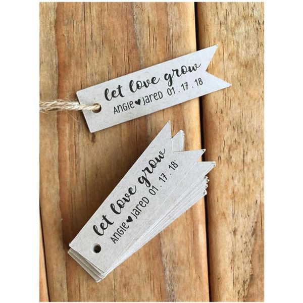 

greeting cards let love grow wedding favor tags succulent plant seeds bridal shower