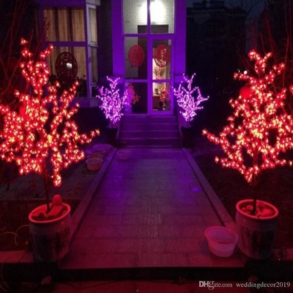 

christmas decorations 2021 led cherry blossom tree light 864pcs bulbs 1.8m height 110 220vac seven colors for option rainproof outdoor usage