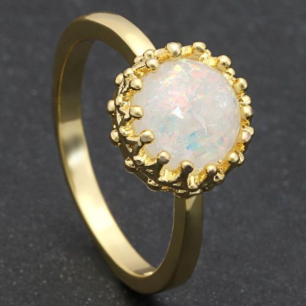

wedding rings hainon arrival round flower fire opal for women gold color engagement charming jewelry gifts, Slivery;golden