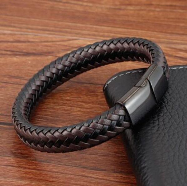 

charm bracelets classic simple style handmade leather bracelet for men's casual punk birthday party jewelry accessories, Golden;silver
