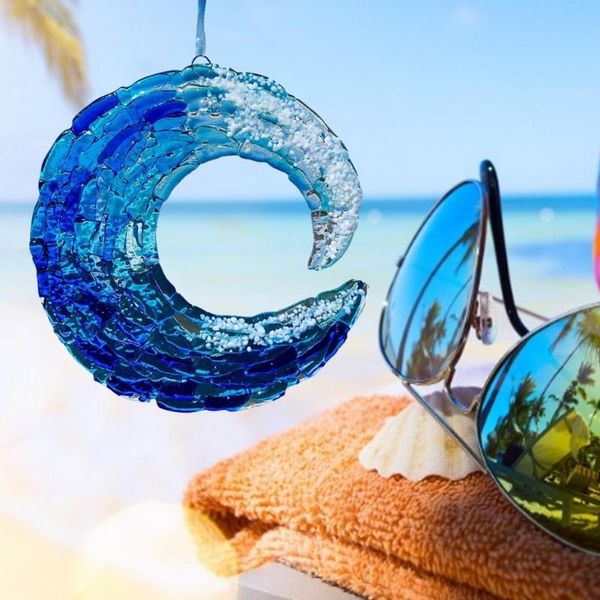 

decorative objects & figurines wave hanging pendant acrylic crafts sky blue room decor ocean ornament home decoration accessories